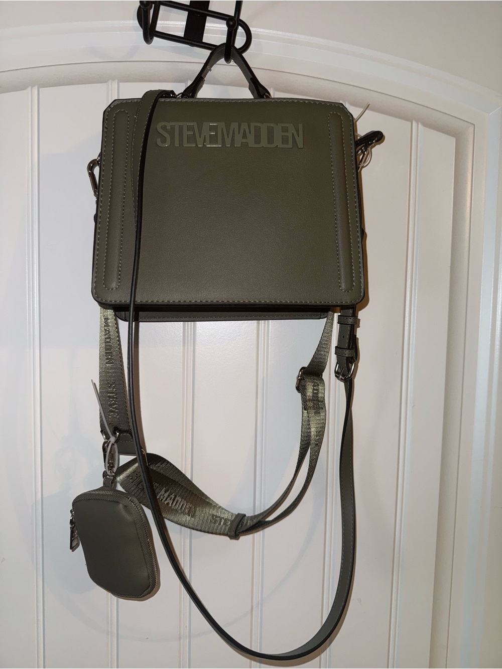 Steve Madden Olive Green Crossbody Messenger Bag with Strap Pouch